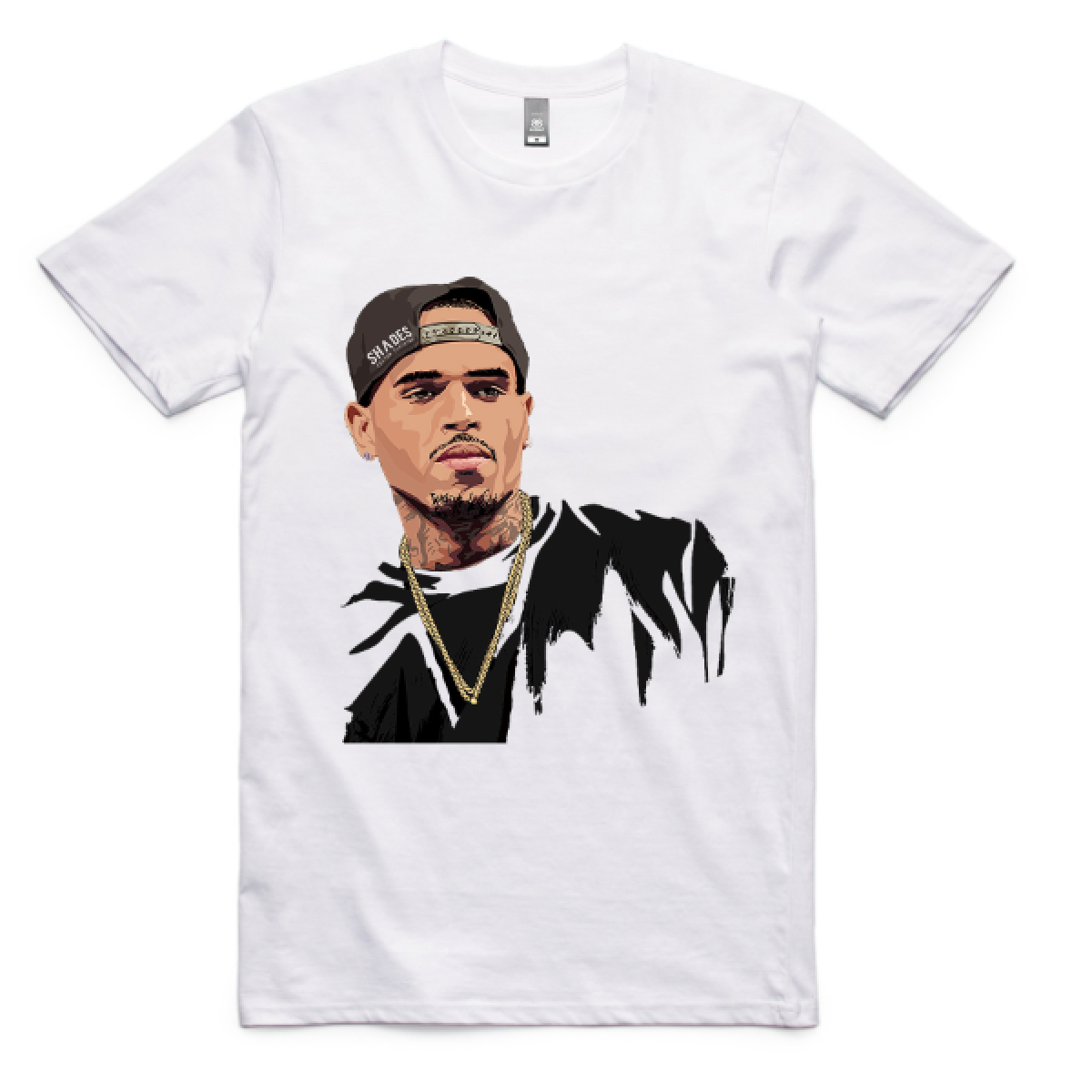 Chris Brown Shades Cartoon Print (Black & White)