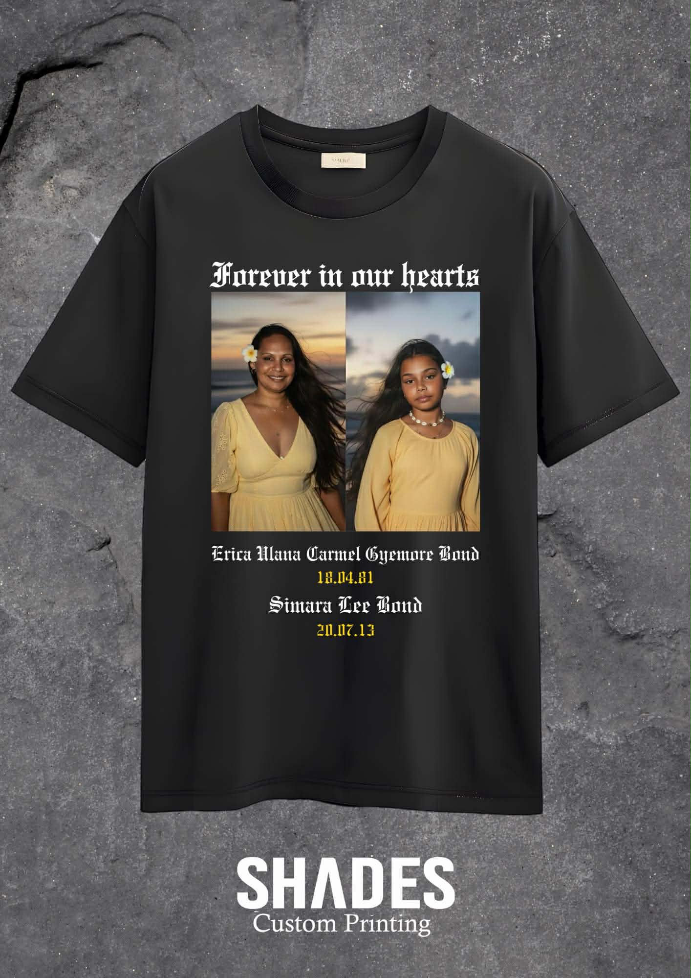 Erica & Simara Bond Memorial Shirts
