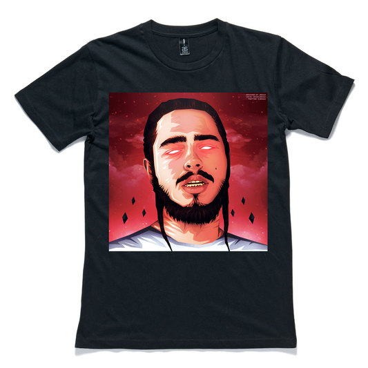 Post Malone Red Art Work Black/White
